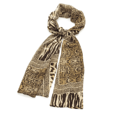 Brown Tones Lightweight Animal Print Scarf