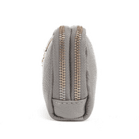 Bumble Bee Design Doubled Zipped Leather Purse in Grey