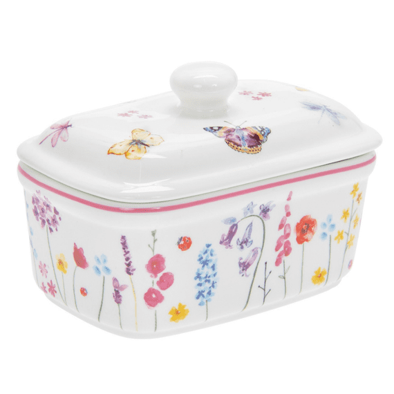 Butterfly Garden Design Butter Dish From The Leonardo Collection
