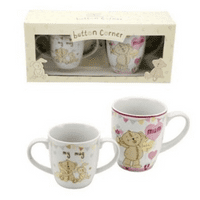 Button Corner Mum and Baby Mug Set