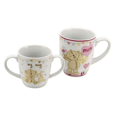 Button Corner Mum and Baby Mug Set