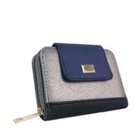 Camelia Ladies Purse Wallet In Grey, Blue and Black