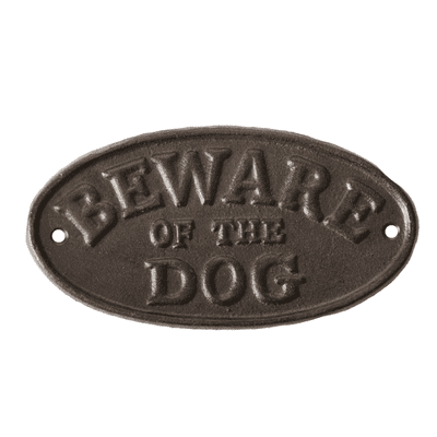 Cast Iron 'Beware of the Dog' Sign