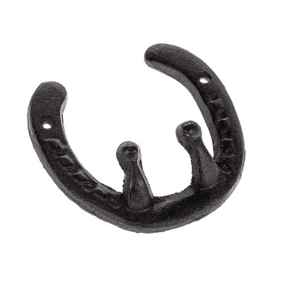 Cast Iron Horseshoe With Hanging Hooks