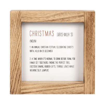 Christmas Definition Humorous Wooden Sign