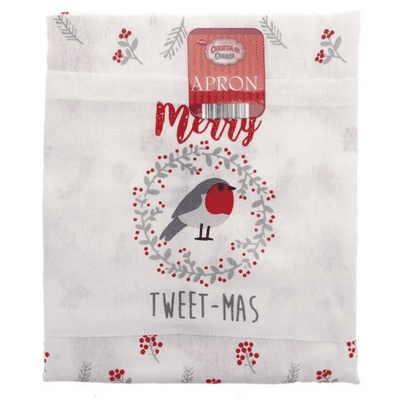 Christmas Robin Design Cotton Apron