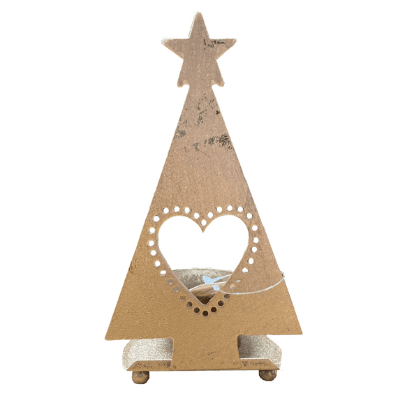 Christmas Tree Design Golden Colour Tea Light Holders