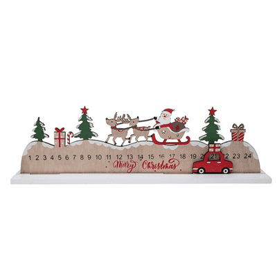 Christmas Wooden Sleigh Design Countdown