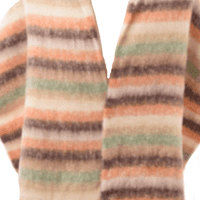Chunky Autumn Winter Striped Ladies Scarf In Khaki