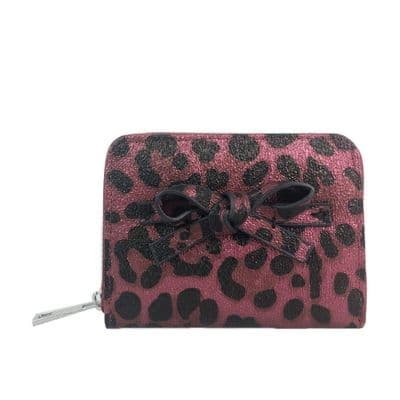 Cici Ladies Purse Wallet In Metallic Pink and Black