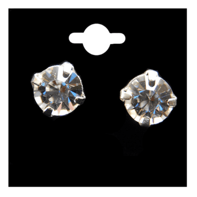 Clear Round  Crystal Stud Earrings