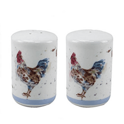 Country Cockerel Salt & Pepper Set by Jennifer Rose