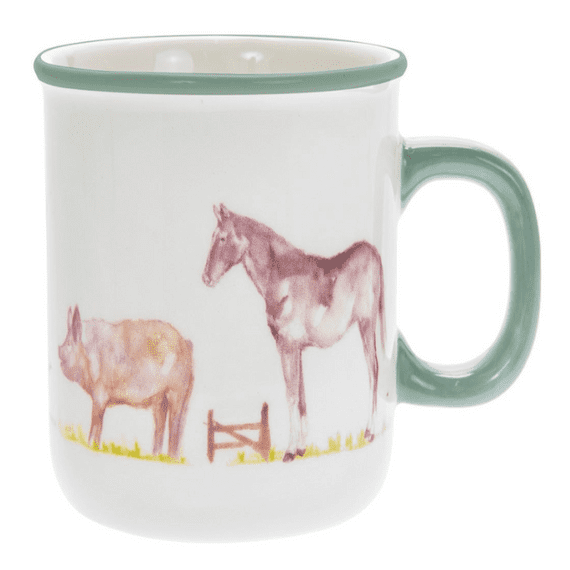 Country Life Farm Animal Design China Mug