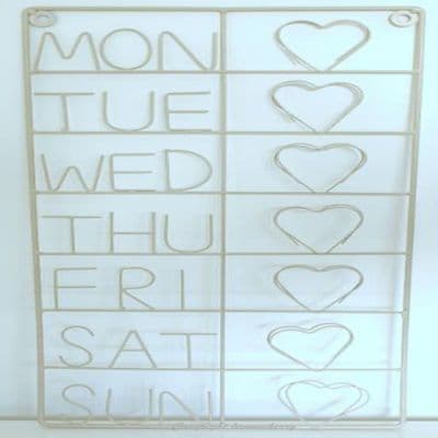 Cream Metal Weekly Wall Planner