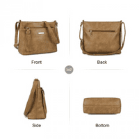 Crossbody Handbag In Brown With A Fringe Zip Pull