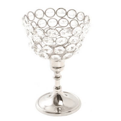 Crystal Challis Tea Light Holder with silver coated base
