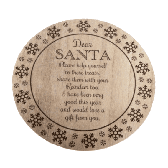 Dear Santa Natural Wooden Plate