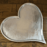 Decorative Silver Heart Shape Plate