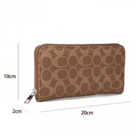 Designer Inspired Long  Brown Purse In An Oval Design