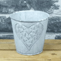 Embossed Heart Zinc Pot