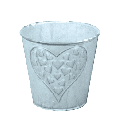 Embossed Heart Zinc Pot