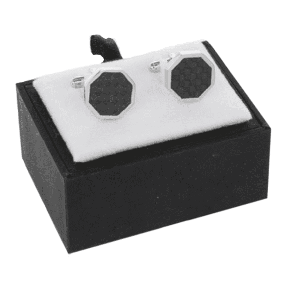 Equilibrium Men's Octagonal Textured Cufflinks