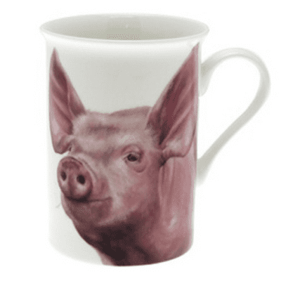 Farmyard Pig Fine China Mug