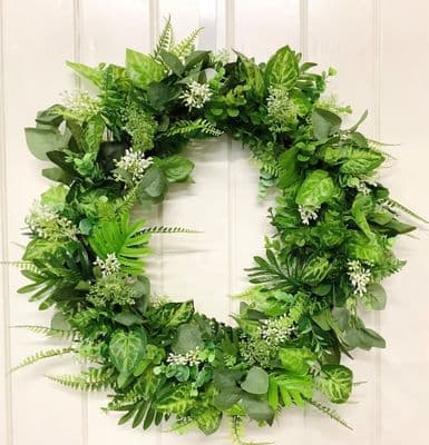 Faux Mixed Greenery and Berry Year Round Door Wreath