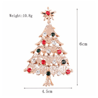 Festive Gold Tone and Crystal Christmas Tree Costume Brooch