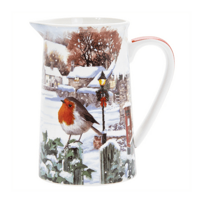 Festive Robin Design Fine China Jug From The Leonardo Collection
