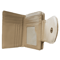 Floral and Metal Design Purse in Beige