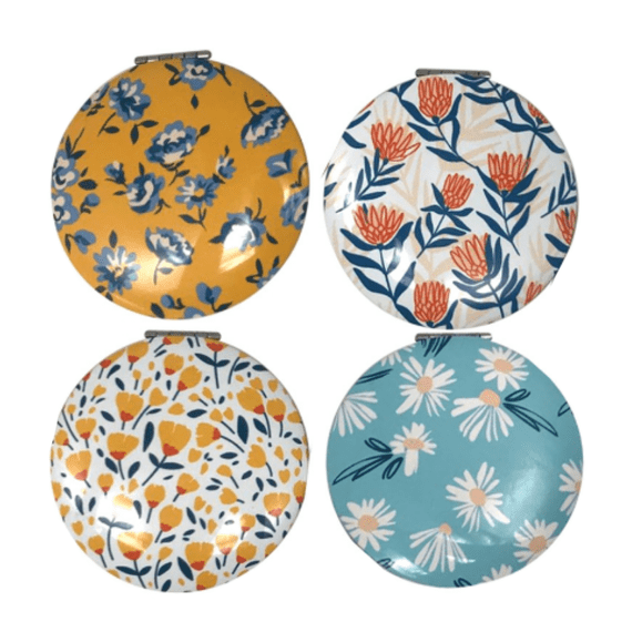 Floral Design Compact Mirror