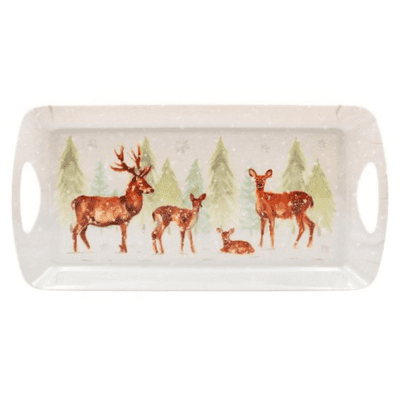 Forest Family Deer Stag and Fawn Family Design Medium Size Tray