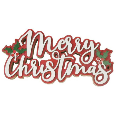 Free Standing Merry Christmas Wooden Sign