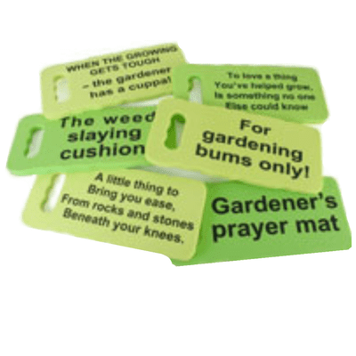 Garden Kneeling Cushions with various sayings on them