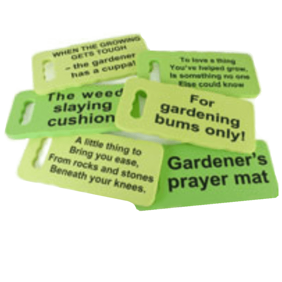 Garden Kneeling Cushions with various sayings on them