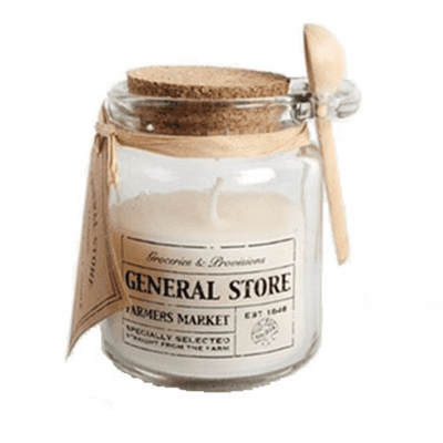 General Store Waxed Filled Glass Jar with Spoon