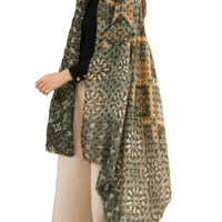 Green Floral and Circle Design Lightweight Scarf
