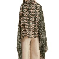 Green Floral and Circle Design Lightweight Scarf