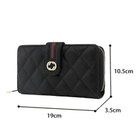 Grey Designer Inspired Quilted Design Long Purse