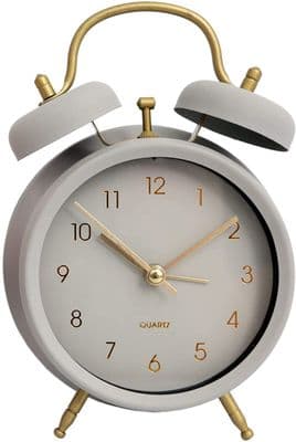 Grey Retro Style Alarm Table Clock