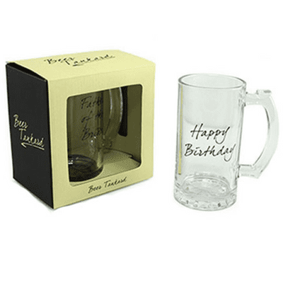 Happy Birthday Glass Tankard