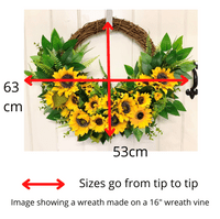 Happy & Bright Yellow Faux Sunflower Half Style Door Wreath