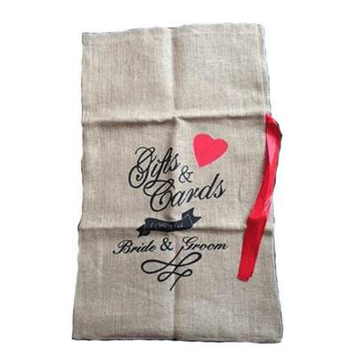 Happy Couple Hessian Mail Bag For Weddings