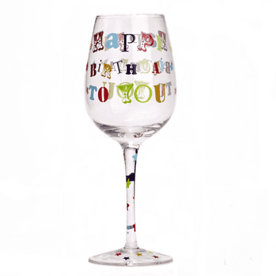 Headline 'Happy Birthday' Wine Glass, from the Leonardo Collection
