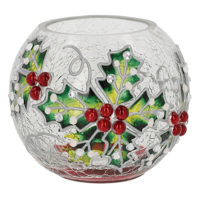 Holly Design Christmas Crackle Ball From Shudehill
