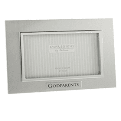 Impressions by Juliana Aluminium Silver Frame saying 'Godparents'
