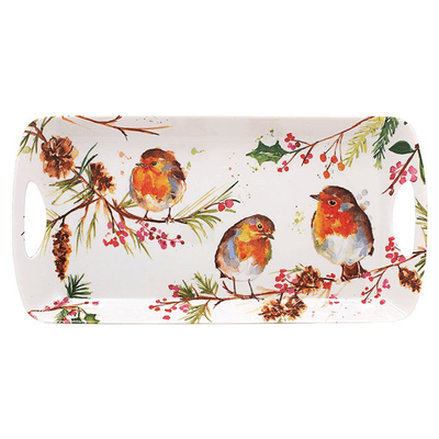 Jennifer Rose Winter Robin Medium Size Tray