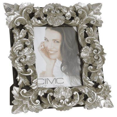 Large Antique Silver Baroque Photo Frame