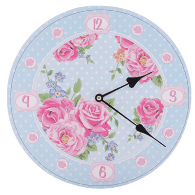 Laura Bell Chintz Wall Clock with a beautiful floral design, from the Laura Bell Collection